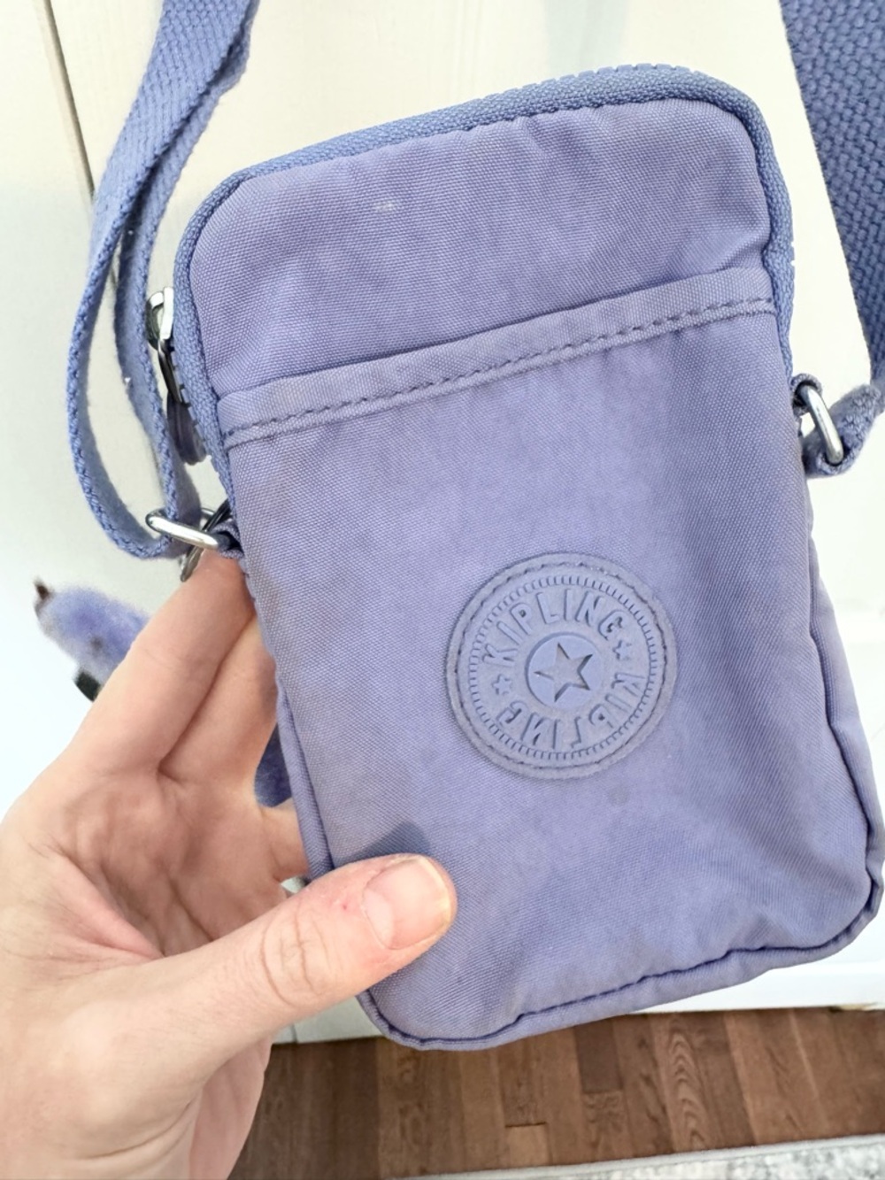 Kipling Purple Mini Crossbody Phone Bag Travel Purse w/ Emily Monkey Charm AS IS - Picture 4 of 10